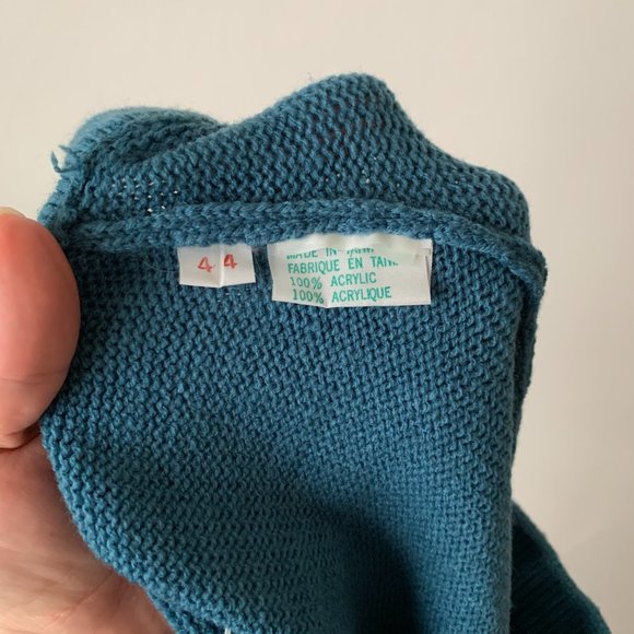 NWOT VTG Blue Acrylic Knit Flared Skirt size small - Picture 3 of 3